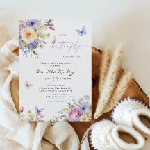 Chupito de Mariposa Florales Pastel Baby Shower