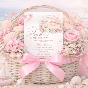 Invitación Chupito de perla bajo la ducha de bebé del mar