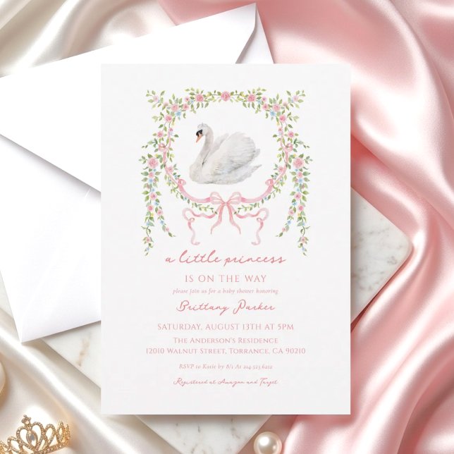 Invitación Chupito de Princesa Cisne Baby Shower (Subido por el creador)