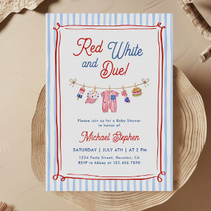 Invitación Chupito de rojo, blanco y listo para el 4 de julio