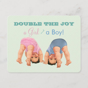 Invitación Chupito de Twins Niño y Niña Baby Shower