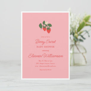 Invitación Chupito de verano de fresa rosa dulce Baby Shower