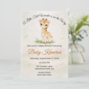 Invitación Chupito Safari Jirafa Baby Shower