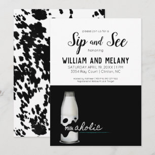 Invitación Chupito y Ver: Una Fiesta de Bebé Coed "Milkaholic
