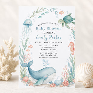 Invitación Chupitos de ballena bajo el mar