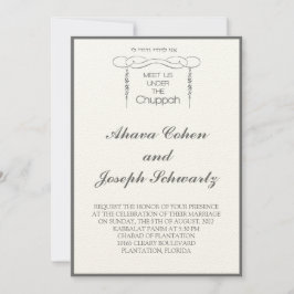 Invitación Chuppah flourish leaf Invite a la Boda Judía