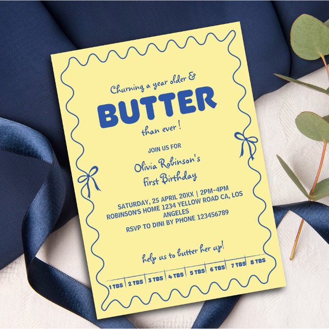 Invitación Churning a Year Older Butter Birthday  (Subido por el creador)