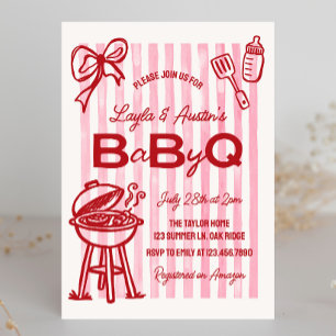 Invitación Churrasco de Baby Shower para Parejas Baby Q