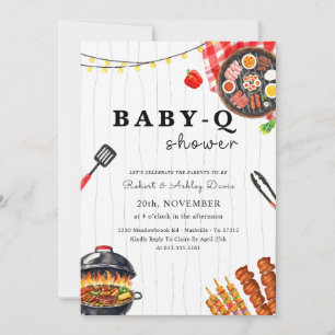 Invitación Churrasco de verano para baby shower de parejas