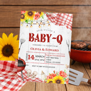 Invitación Churrasco en el patio trasero para baby shower