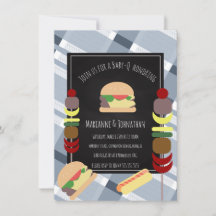 Churrasco en el patio trasero para baby shower Pla
