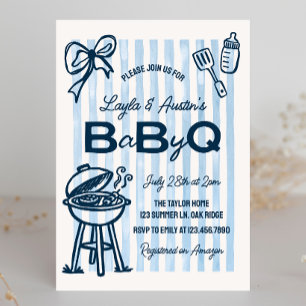 Invitación Churrasco para Baby Shower de Parejas Baby Q