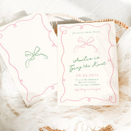 Invitación Chuveiro de Noiva Verde y Rosa Caprichoso Dibujado