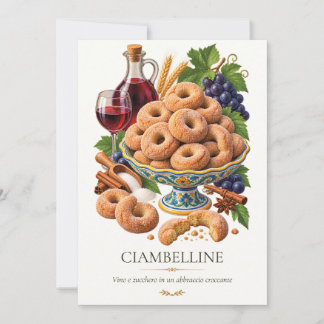 Invitación Ciambelline al Vino – Vintage Italian Dessert