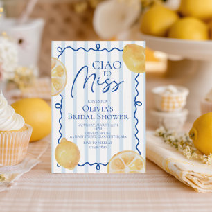 Invitación Ciao a la señorita Lemons and Stripes Despedida de