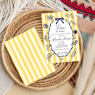 Invitación Ciao a Miss Italian Mediterranean despedida de sol