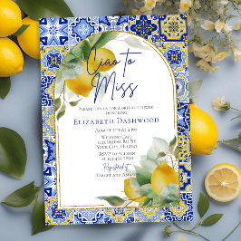 Invitación Ciao a Miss Italiana Blue Tile Lemon Briower