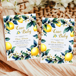 Invitación Ciao Baby Amalfi Citrus Lemon Wreath Baby Shower