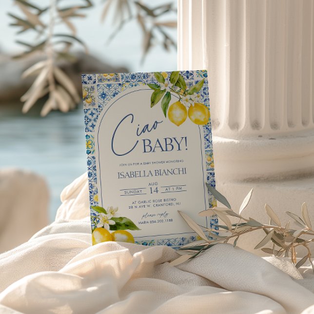 Invitación Ciao Baby Amalfi Coast Lemon Baby Shower (Subido por el creador)