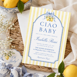 Invitación Ciao Baby Amalfi Limón Baby Shower