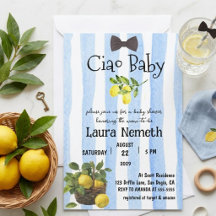 Ciao Baby Azul a Rayas Limón Niño Baby Shower