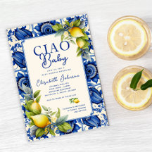 Ciao Baby Azul Baldosa Amarillo Limones Baby Showe