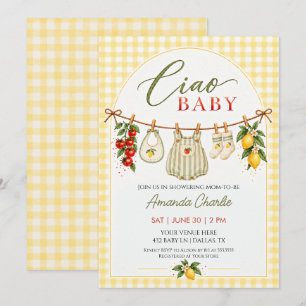 Invitación Ciao Baby Baby Shower de Jardín Italiano