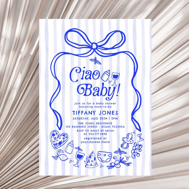 Invitación Ciao Baby Blue Italiano Lemons Baby Shower (Subido por el creador)