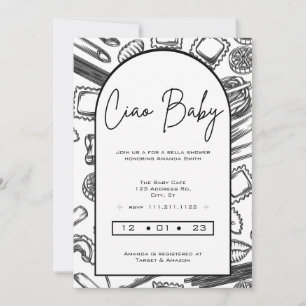 Invitación "Ciao Baby" Cocina una pasta italiana para bebé