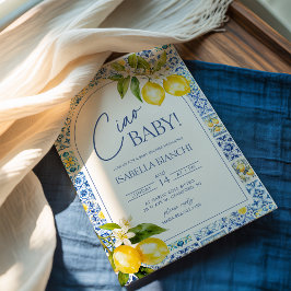 Invitación Ciao Baby Costa Amalfi Limón Baby Shower