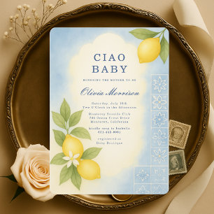 Invitación Ciao Baby Fiesta de Bebé de Limones Italianos