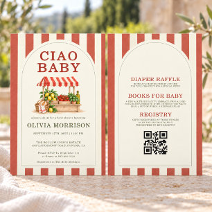 Invitación Ciao Baby Fiesta de Bebé Mercado Italiano Todo en