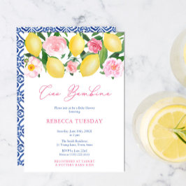 Invitación Ciao Baby Fiesta de Cumpleaños de Bebé Niña Inspir
