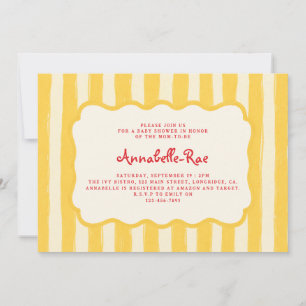 Invitación Ciao Baby Fiesta Italiana de Raya Amarilla para Ba