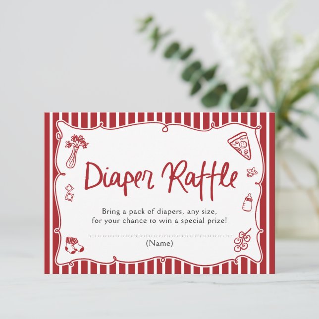 Invitación Ciao Baby Italian Baby Shower Diaper Raffle Game (Anverso de pie)