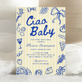 Invitación Ciao Baby Italiano Bambino Mano Dibuja Baby Shower