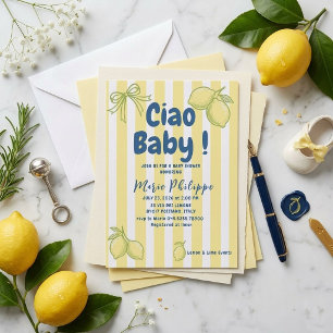 Invitación Ciao Baby Italiano Costa de Amalfi Raya Amarilla L
