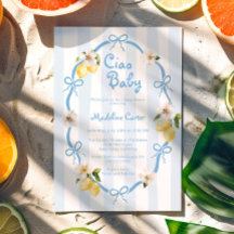 Ciao Baby Italiano Lemon Blue Bows Baby Shower