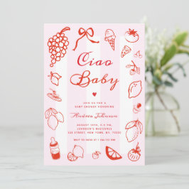 Invitación Ciao Baby Italiano Mano Drake Lemon Baby Shower