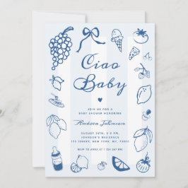 Invitación Ciao Baby Italiano Mano Drake Lemon Baby Shower