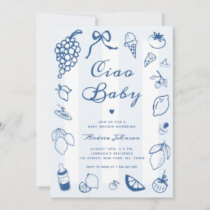 Invitación Ciao Baby Italiano Mano Drake Lemon Baby Shower
