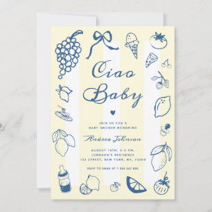 Invitación Ciao Baby Italiano Mano Drake Lemon Baby Shower