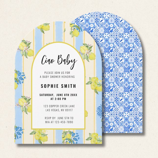 Invitación Ciao Baby, Lemon de Sepultura, Arco de Azulejos Az (Subido por el creador)