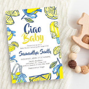 Invitación Ciao Baby Lemon Fiesta de Bebé