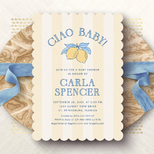 Invitación Ciao Baby Limón Amalfi Baby Shower