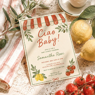 Invitación Ciao Baby Mercado Italiano para Baby Shower