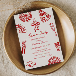 Invitación Ciao Baby Pizza Italiana Tema de Baby Shower
