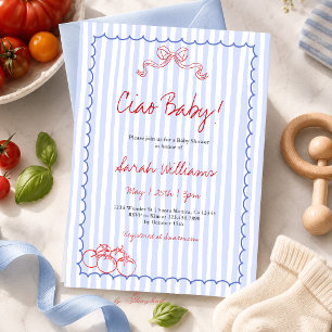 Invitación Ciao Baby Shower Italiano Tomate Baby Shower