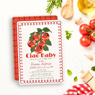 Invitación Ciao Baby Tomate Rojo Italiano Baby Shower