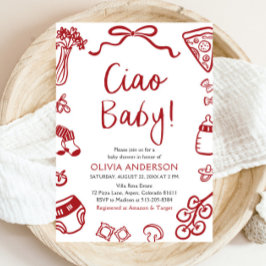 Invitación Ciao Baby Whimsical Italiana Pizza Cute Baby Showe